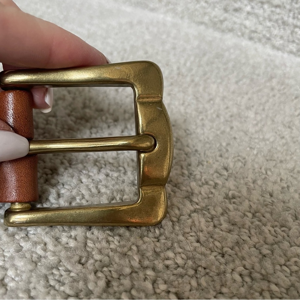 Eddie Bauer Braided Leather Solid Brass Buckle Be… - image 4